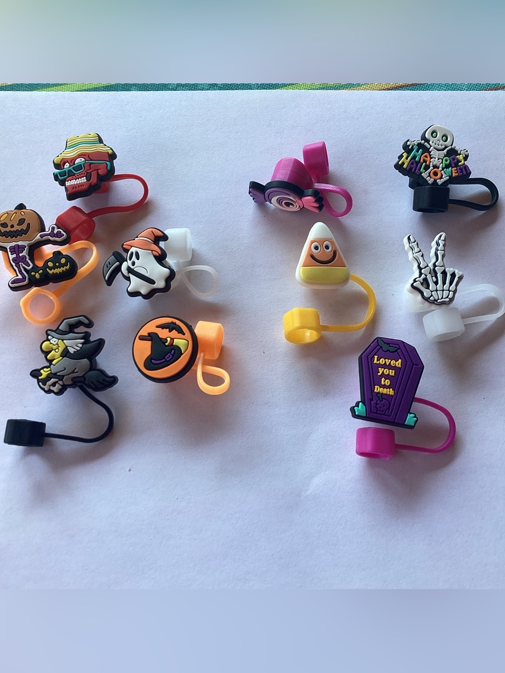 Halloween Straw Toppers - set of 10